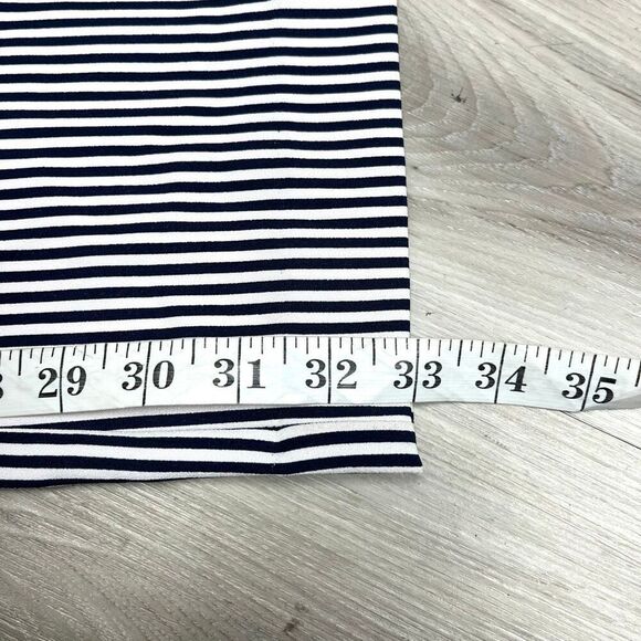 New York & Company Dress Pants Women’s 18 Navy Blue & White Striped Stretch Wide - Picture 8 of 8